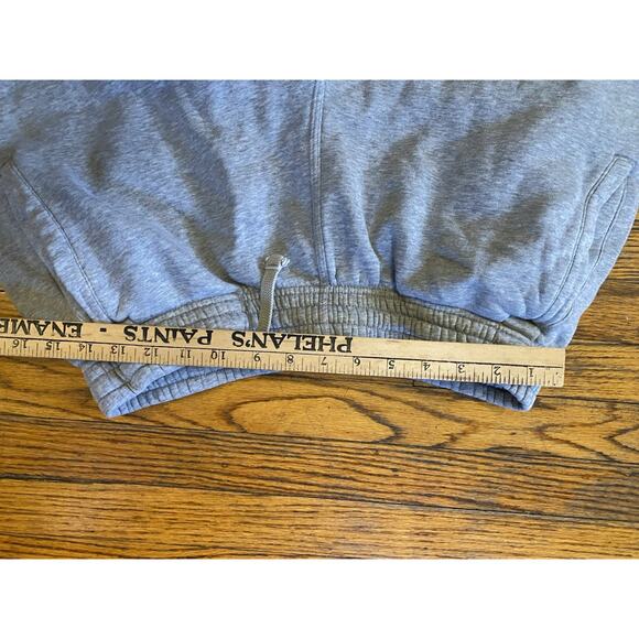 VTG Nike Big Black Swoosh Sweat Shorts Pockets Men’s M Gray Drawstring Pull On - Picture 10 of 10